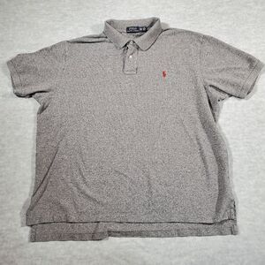Polo Ralph Lauren Shirt Mens 2XL Gray Golf Performance High Low Slit Popover